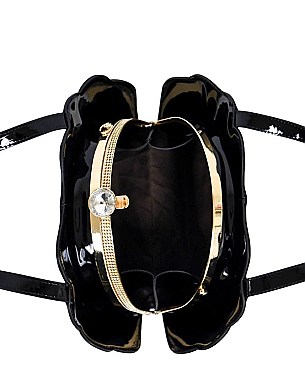OBAMA PRINT SHELL FRAME -JEWEL TOP SATCHEL