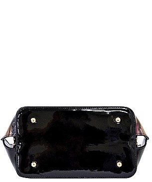 OBAMA PRINT SHELL FRAME -JEWEL TOP SATCHEL