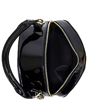 Magazine Print Studded Round Satchel Wallet SET JP-PA00494