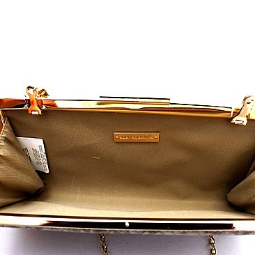 Snake Print Metal Frame Slim Clutch Shoulder Bag MH-PPC6539