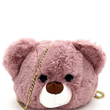 Convertible Faux-Fur Bear Doll Novelty Backpack Cross Body