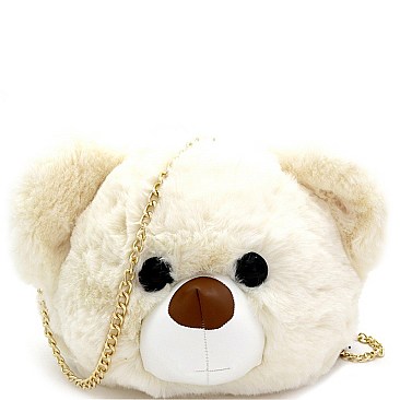 Convertible Faux-Fur Bear Doll Novelty Backpack Cross Body
