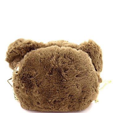 Convertible Faux-Fur Bear Doll Novelty Backpack Cross Body