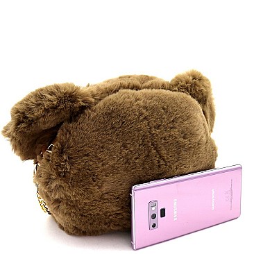 Convertible Faux-Fur Bear Doll Novelty Backpack Cross Body