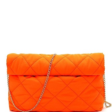 ROLLED-UP QUILTED NYLON CLUTCH
