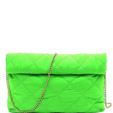 ROLLED-UP QUILTED NYLON CLUTCH