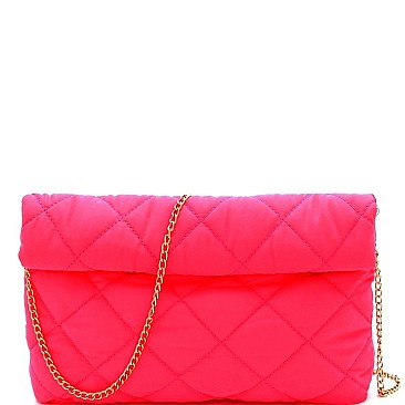 ROLLED-UP QUILTED NYLON CLUTCH