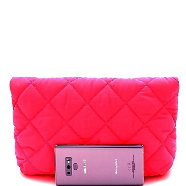 ROLLED-UP QUILTED NYLON CLUTCH