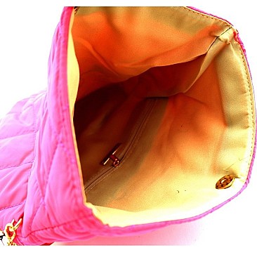 ROLLED-UP QUILTED NYLON CLUTCH