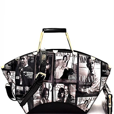 Obama Handbags Patent Satchel Wallet SET PQ0291W