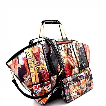 Obama Handbags Patent Satchel Wallet SET PQ0291W