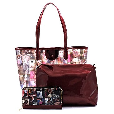 Magazine Cover Collage See Thru 3-in-1 Shopper
