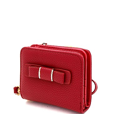 Small Bow Accent Bi-Fold Wristlet Wallet