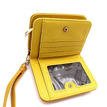 Small Bow Accent Bi-Fold Wristlet Wallet