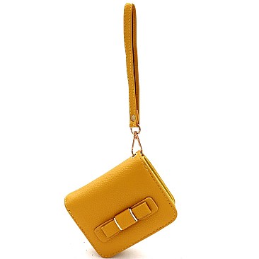 Small Bow Accent Bi-Fold Wristlet Wallet