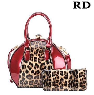 Animal Print Jewel Top Handbags & Wallet sets