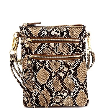 Snake Print Multi-Color Wristlet Cross Body