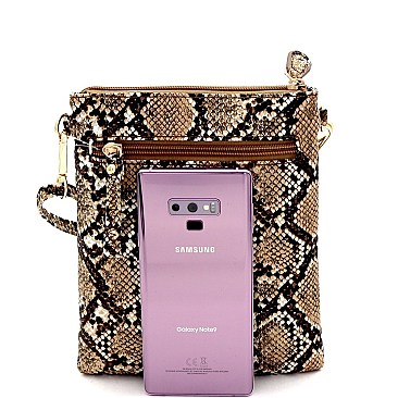 Snake Print Multi-Color Wristlet Cross Body