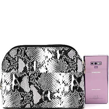 Snake Print Multi-Color Compartment Cross Body Messenger