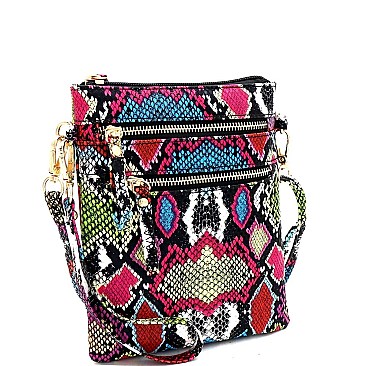 Snake Print Multi-Color Wristlet Cross Body