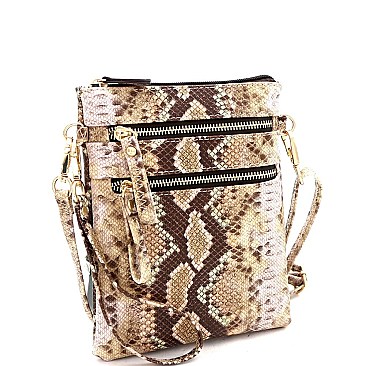 Snake Print Multi-Color Wristlet Cross Body