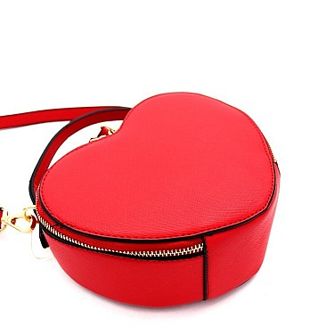 Medium Heart-Shaped Novelty Boxy Satchel Shoulder Bag