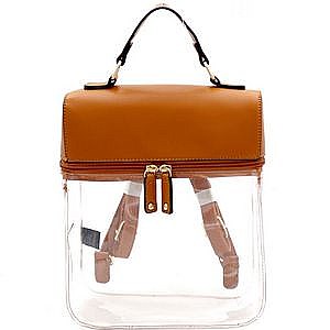 Transparent Clear Boxy Fashion Backpack