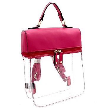 Transparent Clear Boxy Fashion Backpack