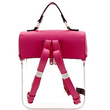 Transparent Clear Boxy Fashion Backpack