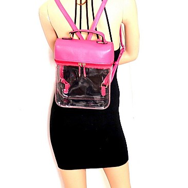 Transparent Clear Boxy Fashion Backpack