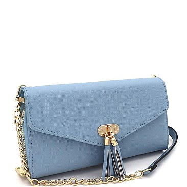 Versatile Tassel Accent Smartphone-Friendly Wallet Cross Body