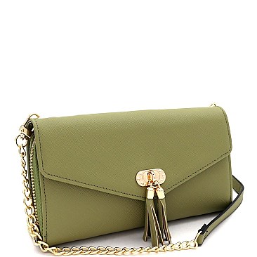 Versatile Tassel Accent Smartphone-Friendly Wallet Cross Body