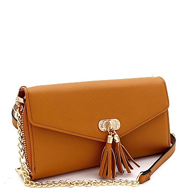 Versatile Tassel Accent Smartphone-Friendly Wallet Cross Body