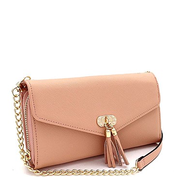 Versatile Tassel Accent Smartphone-Friendly Wallet Cross Body