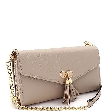 Versatile Tassel Accent Smartphone-Friendly Wallet Cross Body