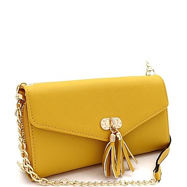 Versatile Tassel Accent Smartphone-Friendly Wallet Cross Body