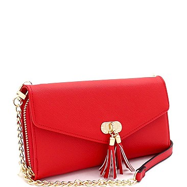 Versatile Tassel Accent Smartphone-Friendly Wallet Cross Body