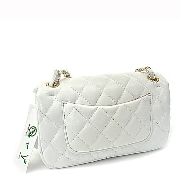 Quilted Turn-Lock Small Shoulder Bag With Wallet