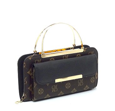 Monogrammed Round Top Handle Crossbody Bag Clutch Wallet wholesale