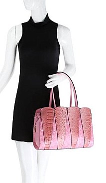 Crocodile Leopard Patchwork 2-in-1 Satchel Set