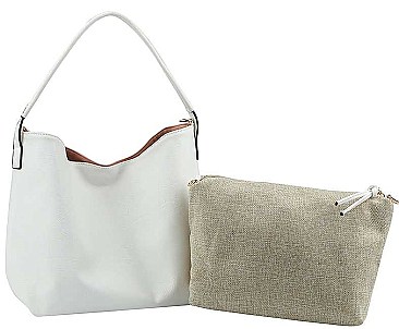 2 IN 1 REVERSIBLE TRENDY SATCHEL WITH LONG STRAP