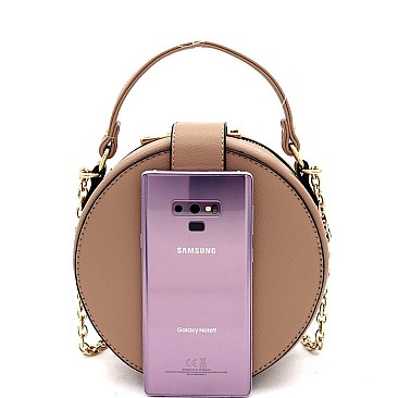 Round Turn-Lock Accent Cross Body Shoulder Bag