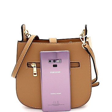 Multi-Pocket Double Tassel Accent Bucket Shoulder Bag