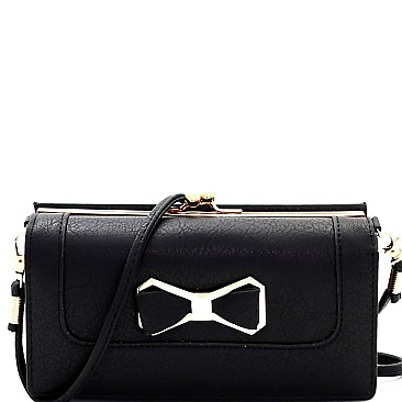 Fashionable Bow Accent Smartphone Friendly Kiss-Lock Wallet Cross Body MH-YG100