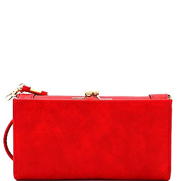 Fashionable Bow Accent Smartphone Friendly Kiss-Lock Wallet Cross Body MH-YG100