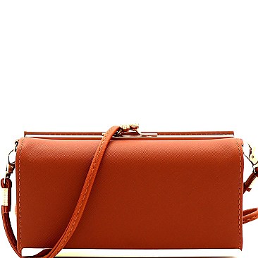 Fashionable Saffiano Smartphone Friendly Kiss-Lock Wallet Cross Body MH-YG107