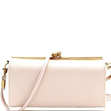 Fashionable Saffiano Smartphone Friendly Kiss-Lock Wallet Cross Body MH-YG107