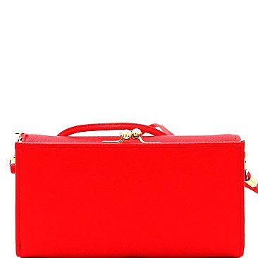 Fashionable Saffiano Smartphone Friendly Kiss-Lock Wallet Cross Body MH-YG107
