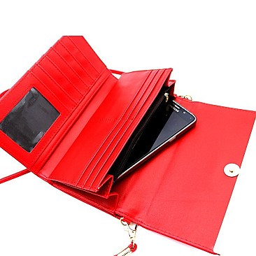 Fashionable Saffiano Smartphone Friendly Kiss-Lock Wallet Cross Body MH-YG107