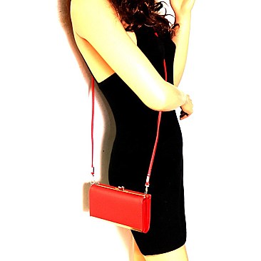 Fashionable Saffiano Smartphone Friendly Kiss-Lock Wallet Cross Body MH-YG107